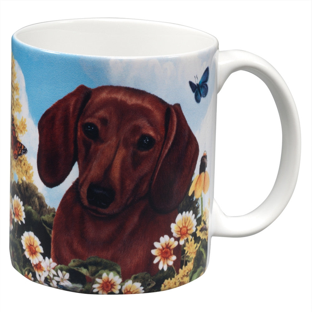 Red Dachshund Garden Party Fun Mug Coffee Mugs Animalworld   