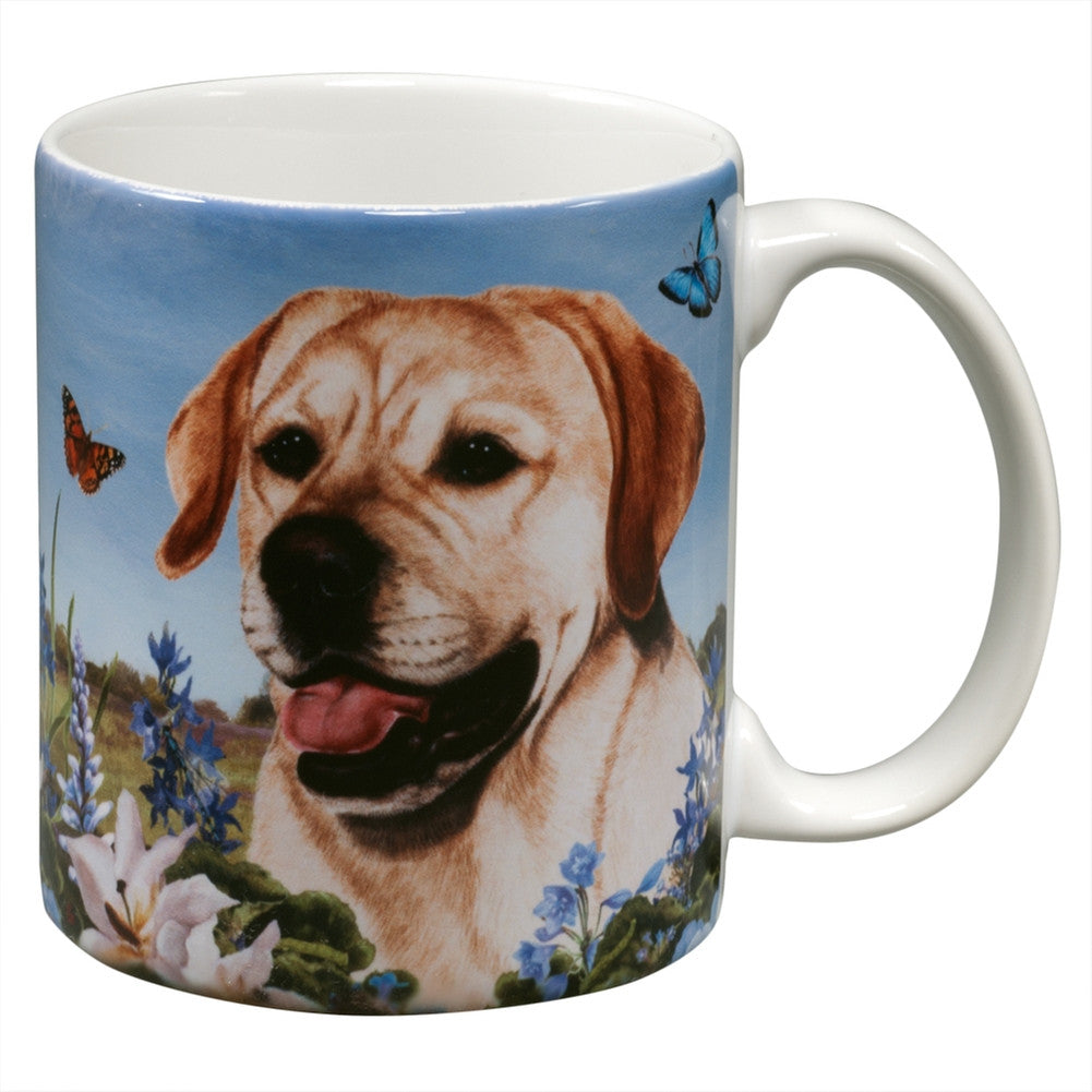 Yellow Labrador Garden Party Fun Mug Coffee Mugs Animalworld   