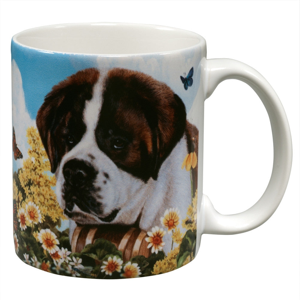 Saint Bernard Garden Party Fun Mug Coffee Mugs Animalworld   