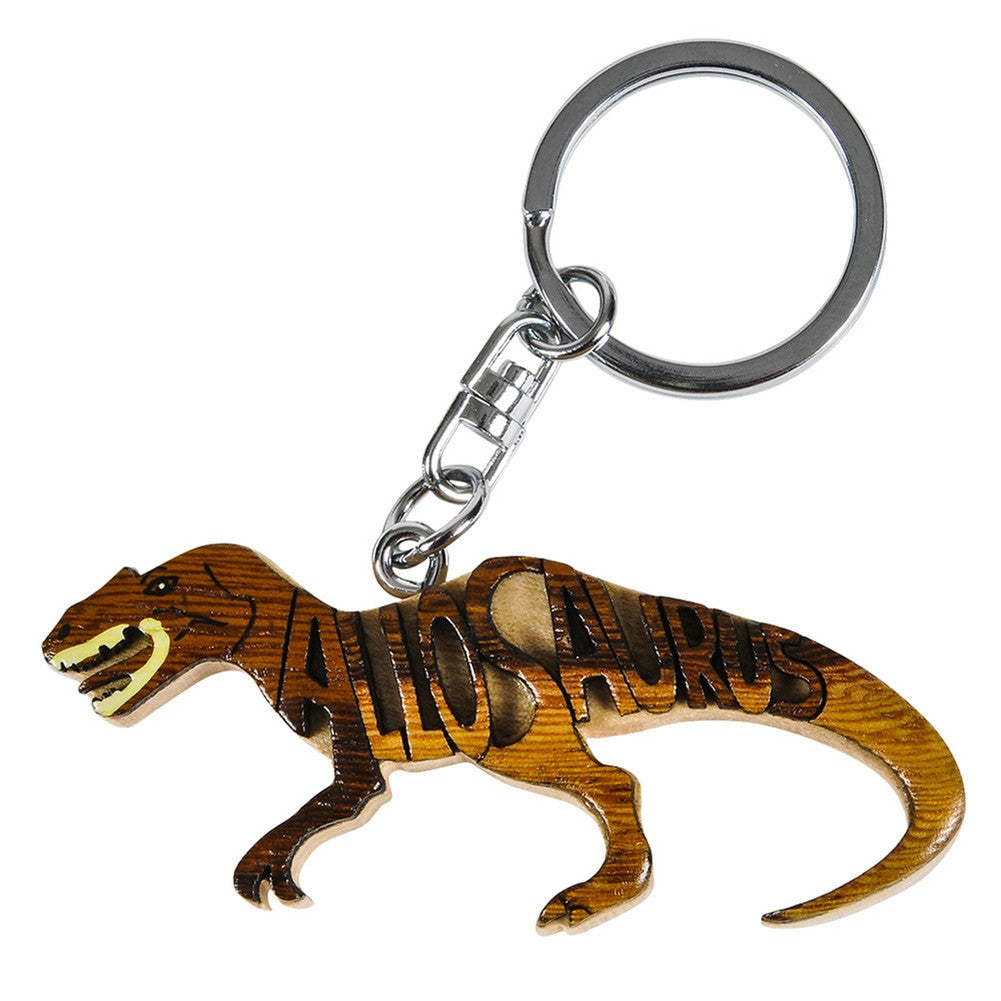 Allosaurus Wooden Word Keychain Keychains Animalworld   