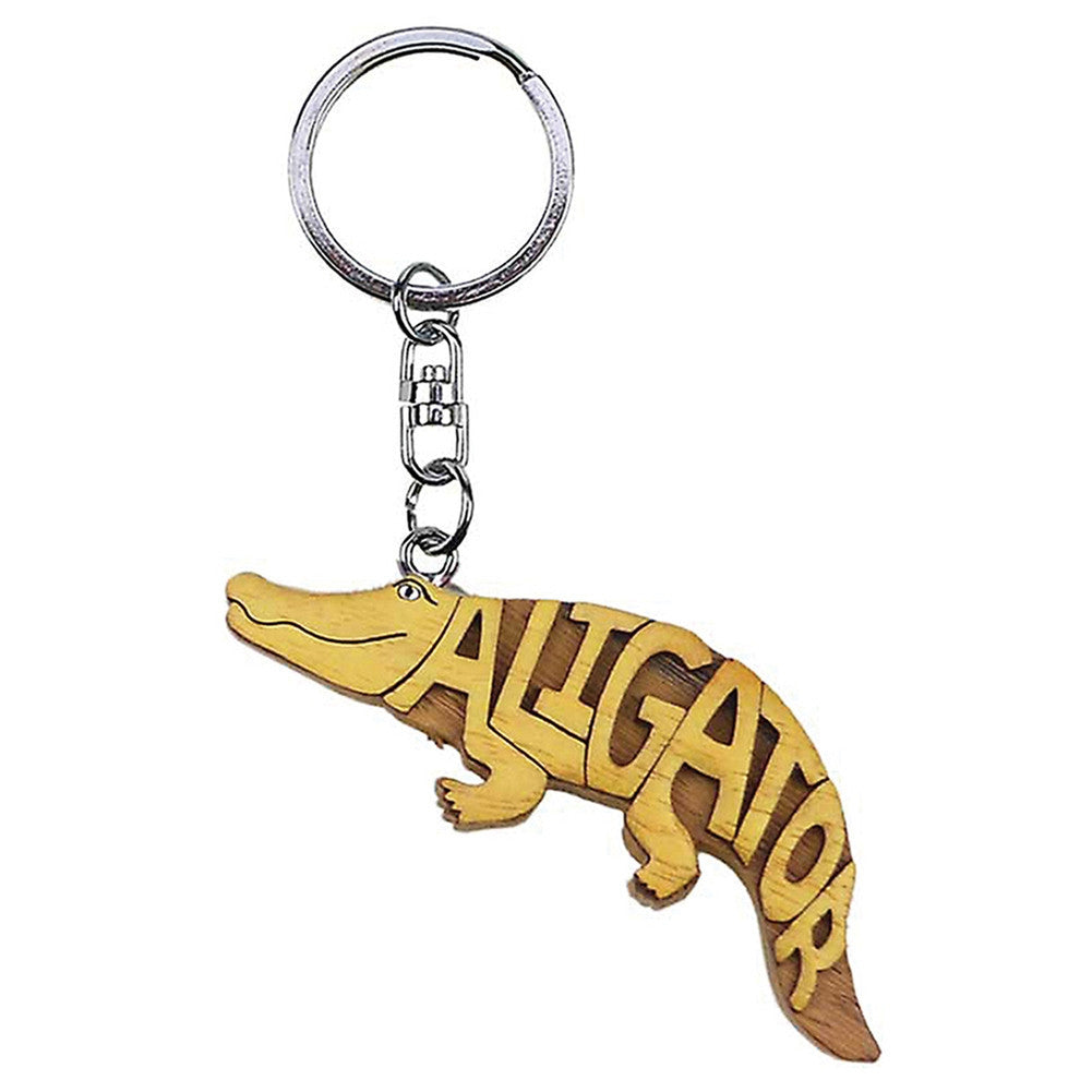 Alligator Wooden Word Keychain Keychains Animalworld   