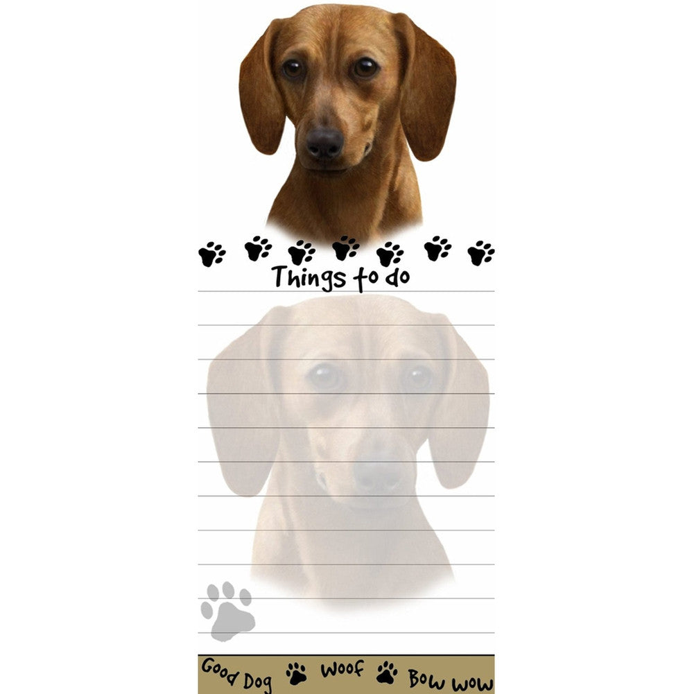 Dachshund Red Tall Magnetic Notepad Note Pads Animalworld   