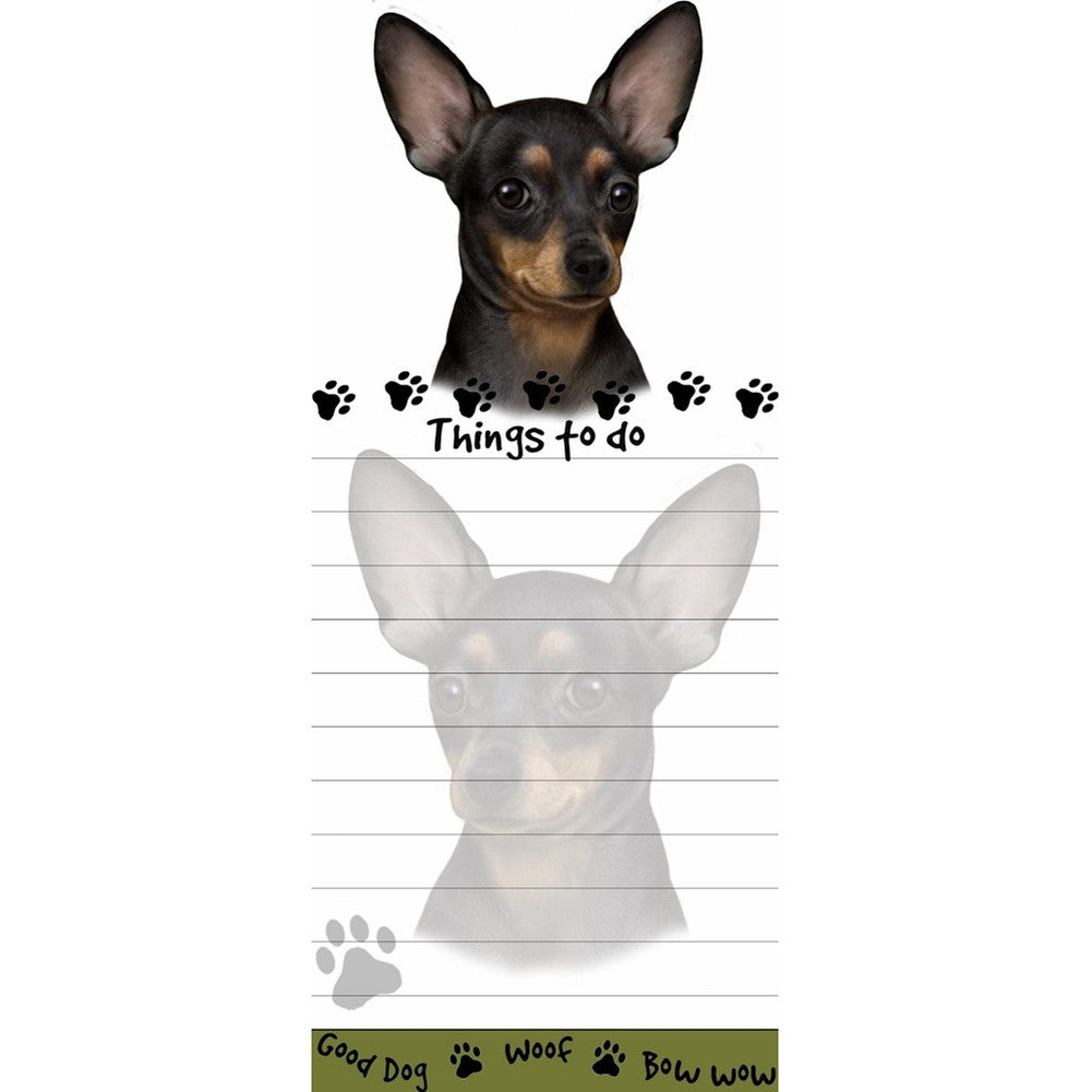 Chihuahua Black Tall Magnetic Notepad Note Pads Animalworld   