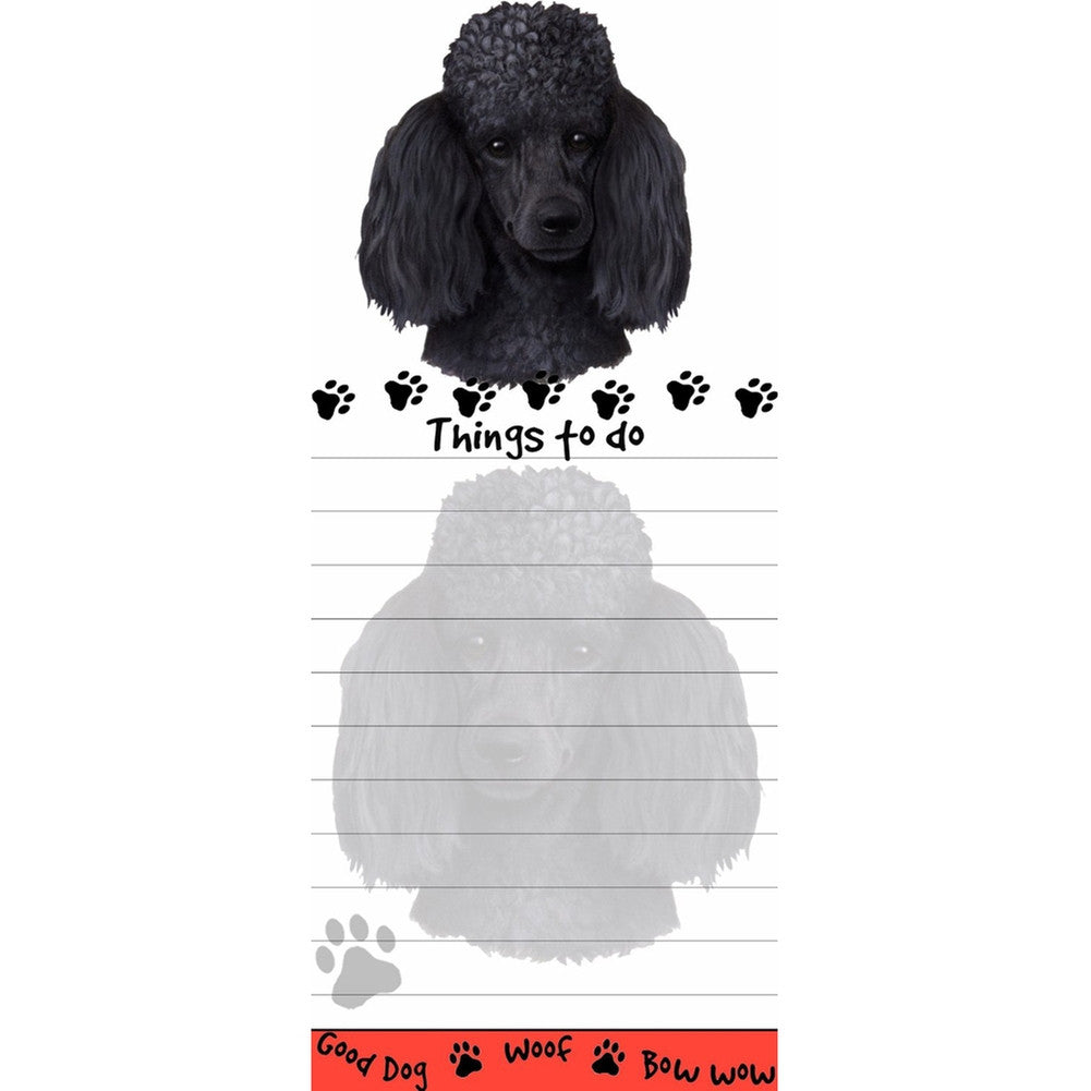 Poodle Black Tall Magnetic Notepad Note Pads Animalworld   