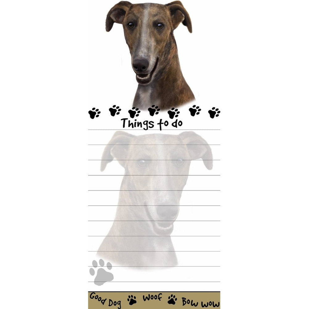 Brindle Greyhound Tall Magnetic Notepad Note Pads Animalworld   