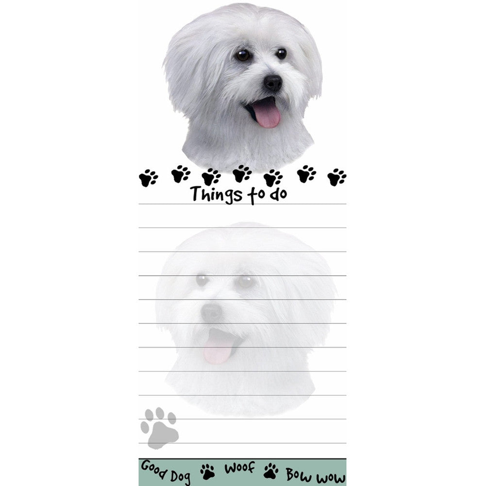 Maltese Puppy Tall Magnetic Notepad Note Pads Animalworld   