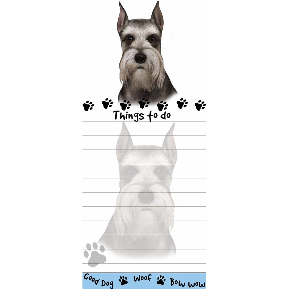 Schnauzer Cropped Tall Magnetic Notepad Note Pads Animalworld   