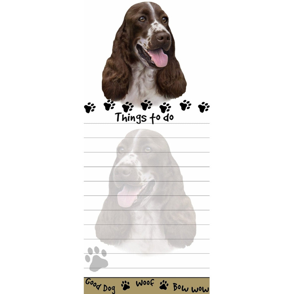 Springer Spaniel Tall Magnetic Notepad Note Pads Animalworld   