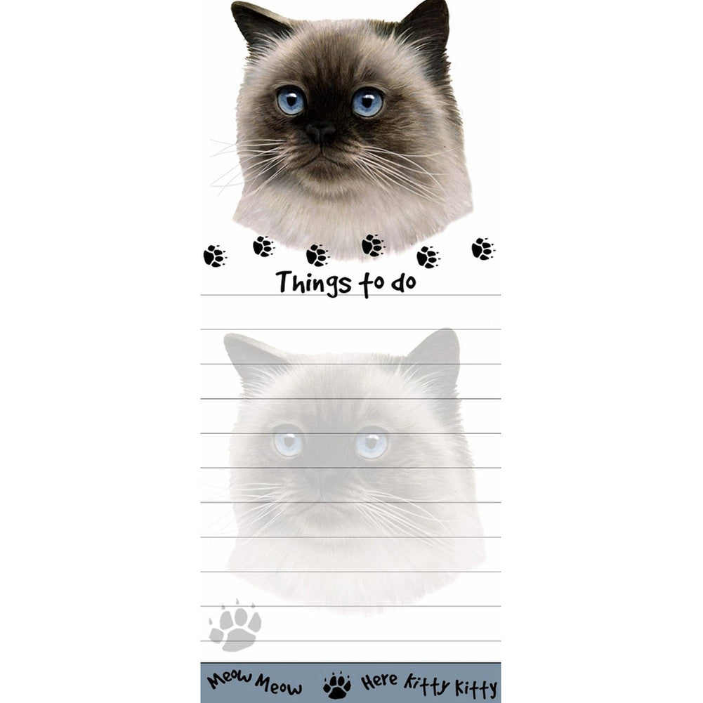 Himalayan Cat Tall Magnetic Notepad Note Pads Animalworld   