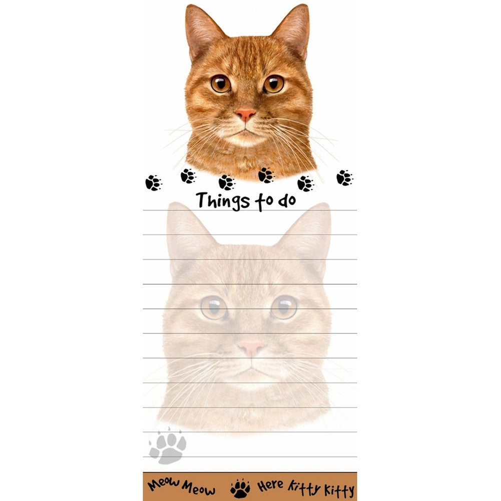 Orange Tabby Cat Tall Magnetic Notepad Note Pads Animalworld   