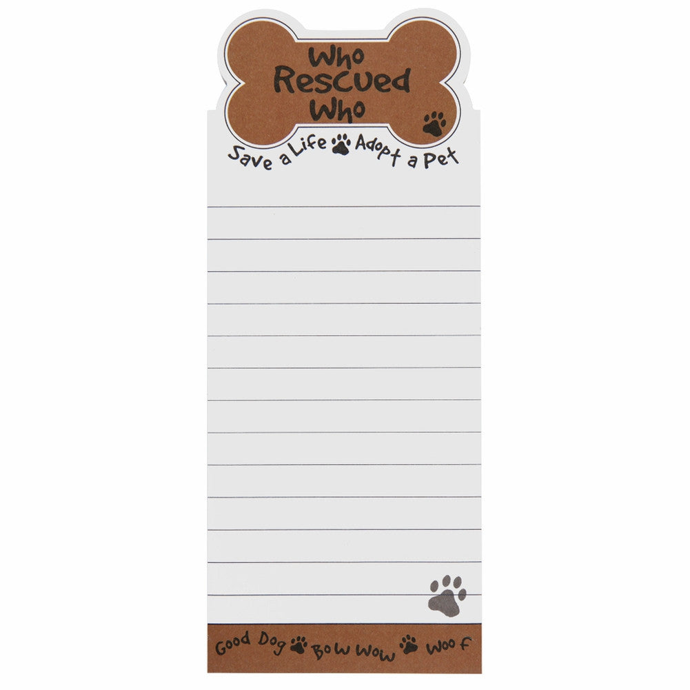 Who Rescued Who Tall Magnetic Notepad Note Pads Animalworld   