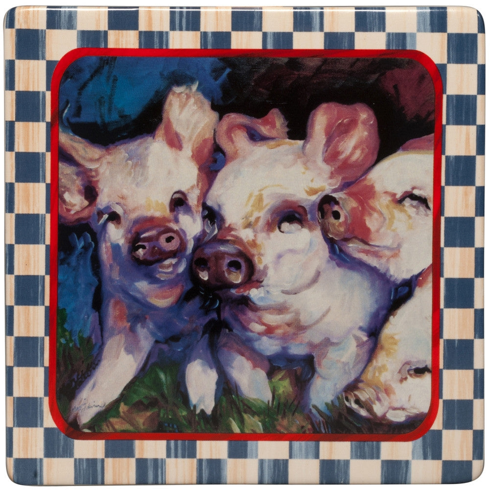 Piglets Playing Framed Art Plaque Plaques Westland   