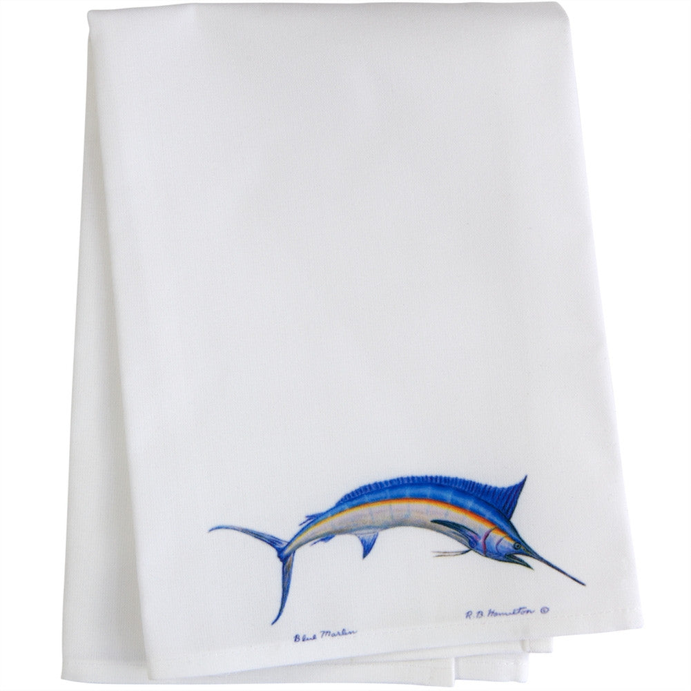 Blue Marlin Guest Towel Bath Towels Betsy Drake Interiors   