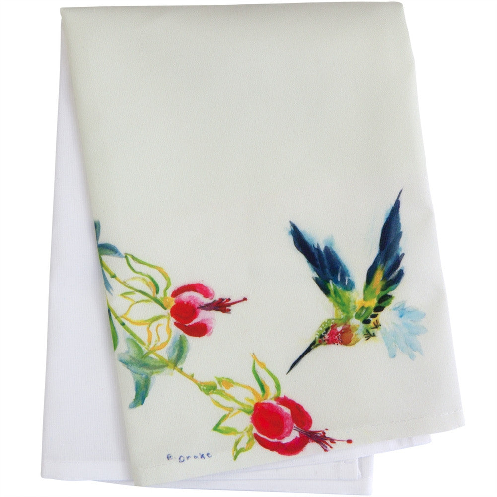 Betsy's Hummingbird Guest Towel Bath Towels Betsy Drake Interiors   