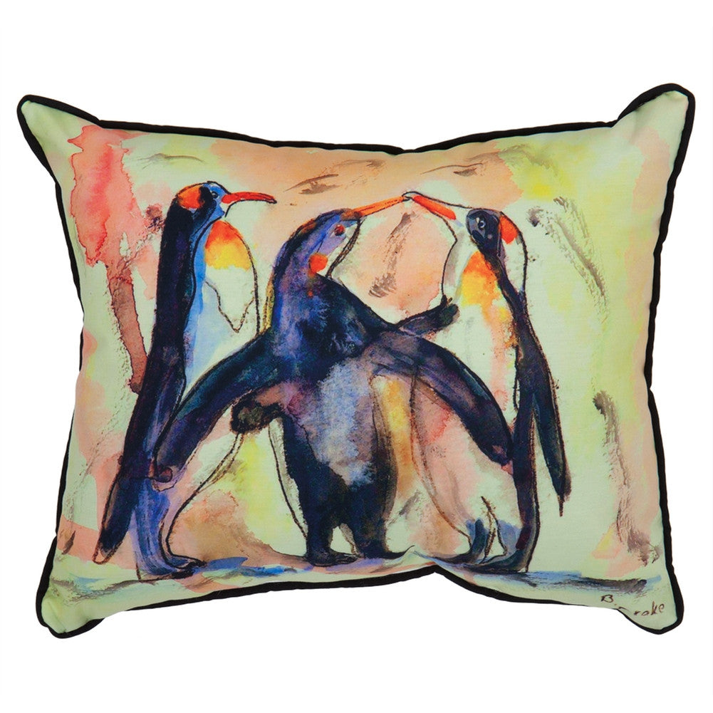 Penguins Large Indoor/Outdoor Accent Pillow Pillows Betsy Drake Interiors   