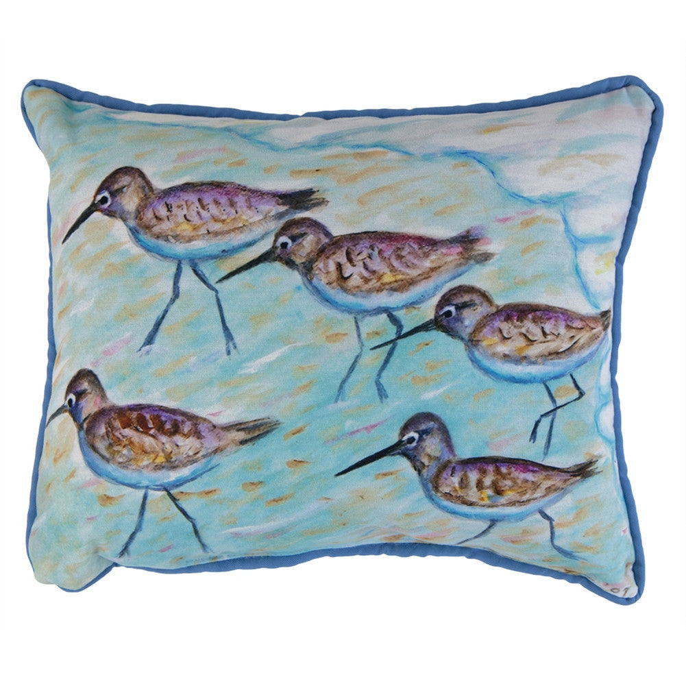 Sandpipers Small Accent Pillow Pillows Betsy Drake Interiors   