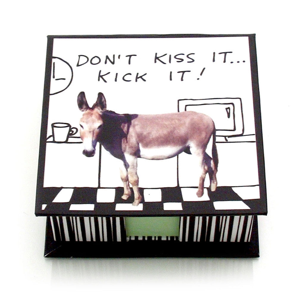 Kick It Donkey Memo Pad Holder Note Pads Animalworld OS White 