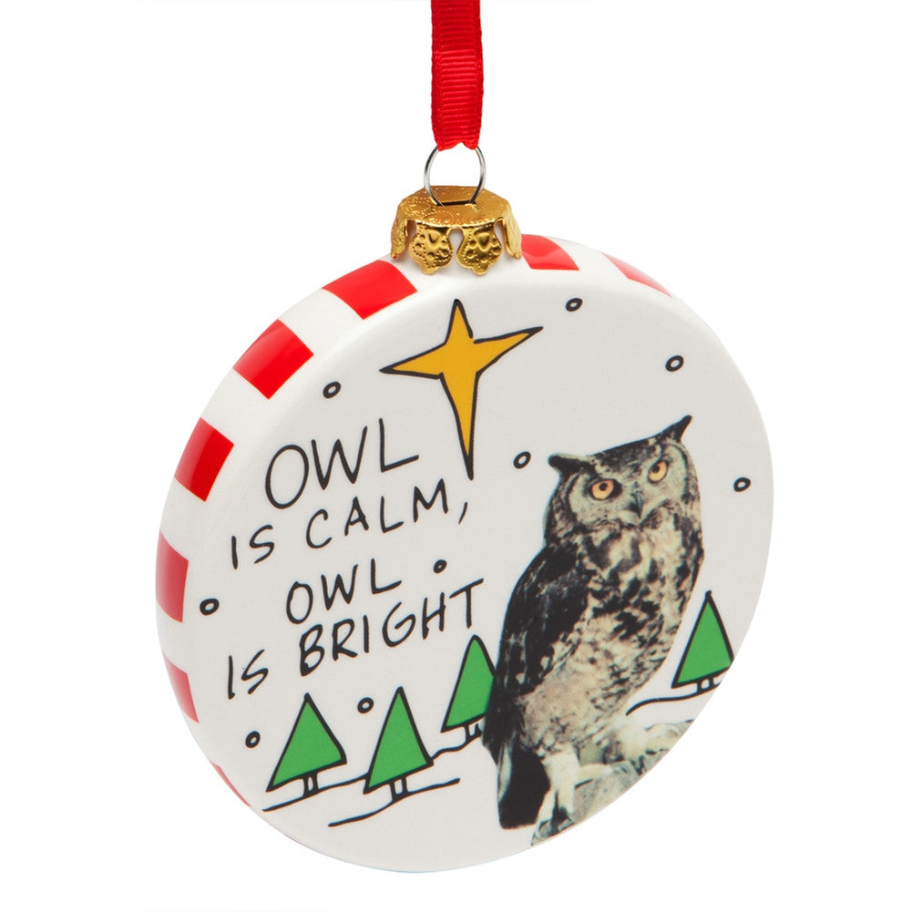 Owl Is Calm Owl Is Bright Christmas Ornament Christmas Decorations Animalworld   