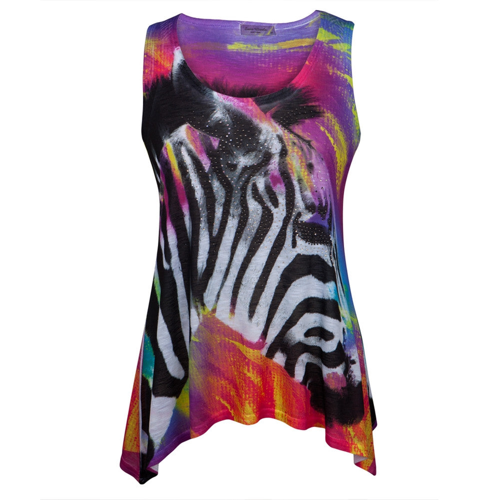 Zebra Juniors Tank Top Tunic Tank Tops Sweet Gisele, Inc   