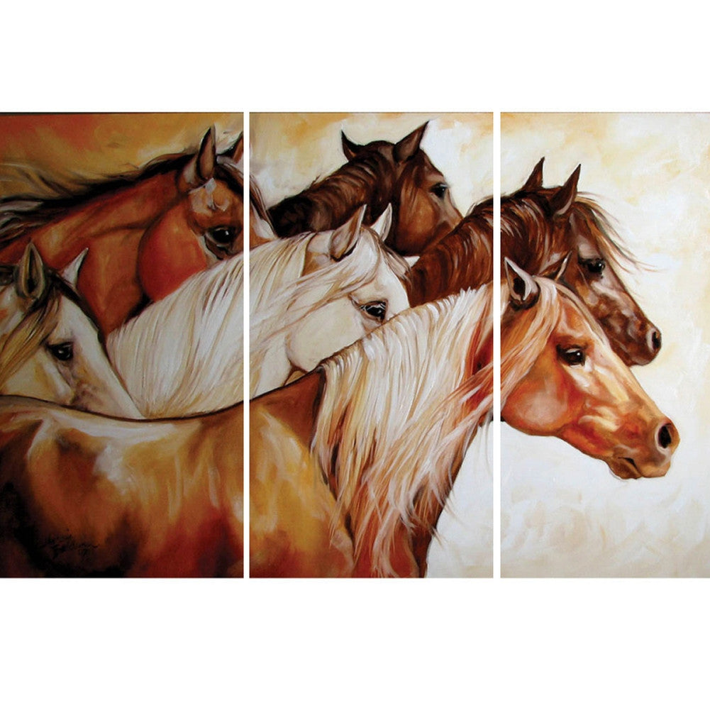 Six Galloping Horses Wall Canvas Set Canvas Art Evergreen Enterprises   