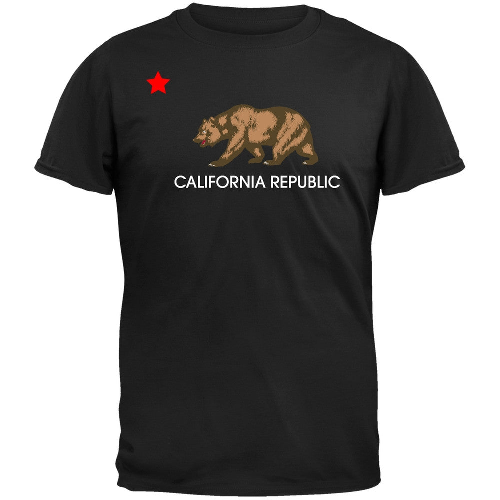 California Republic Bear Black T-Shirt Men's T-Shirts Old Glory   