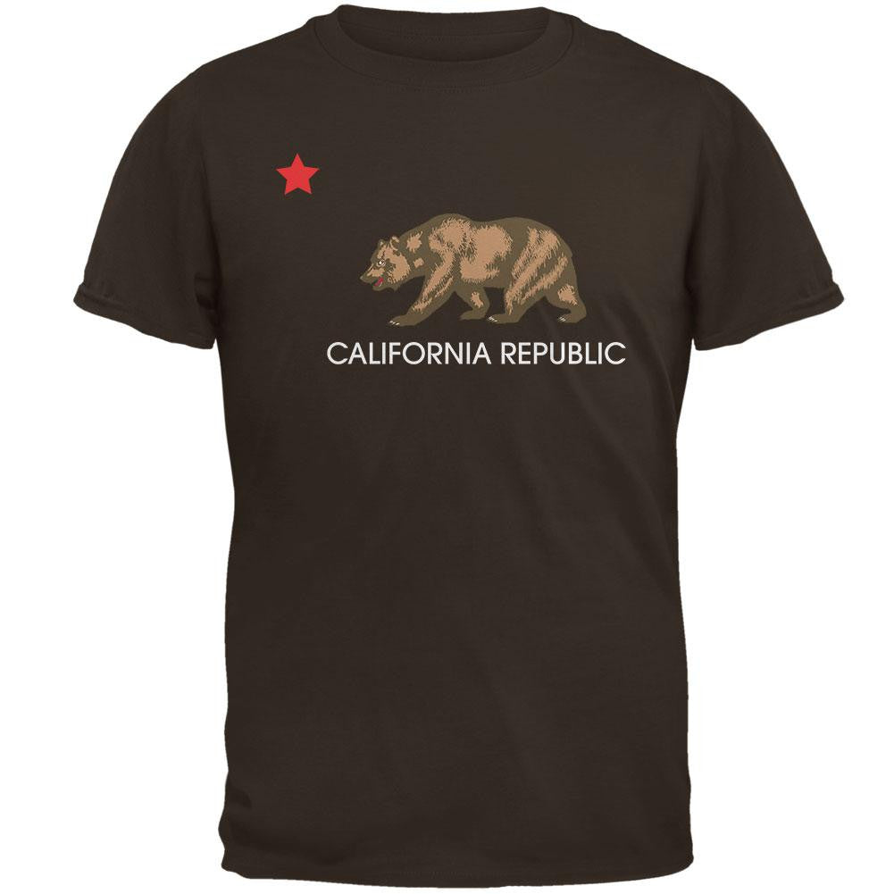 California Republic Bear Brown T-Shirt Men's T-Shirts Old Glory 2XL Brown 