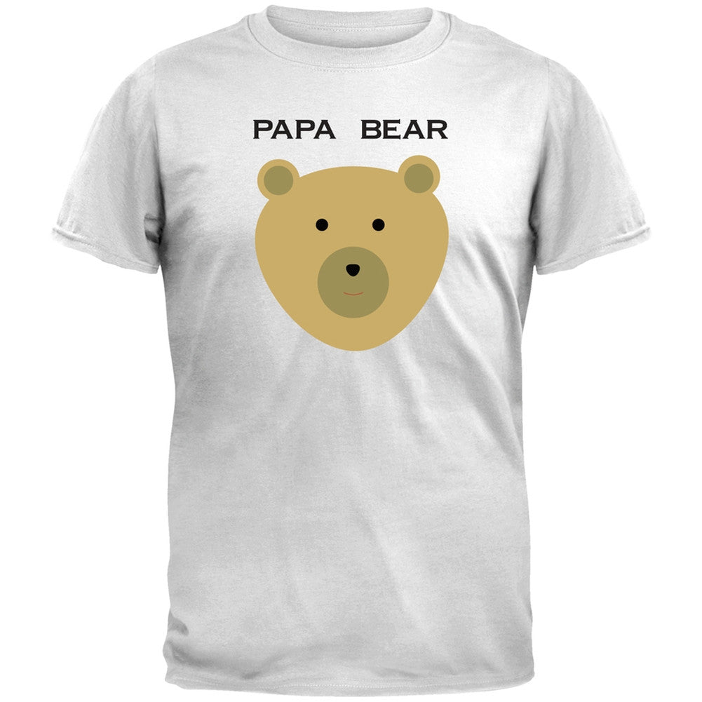 Papa Bear Face White T-Shirt Men's T-Shirts Old Glory   