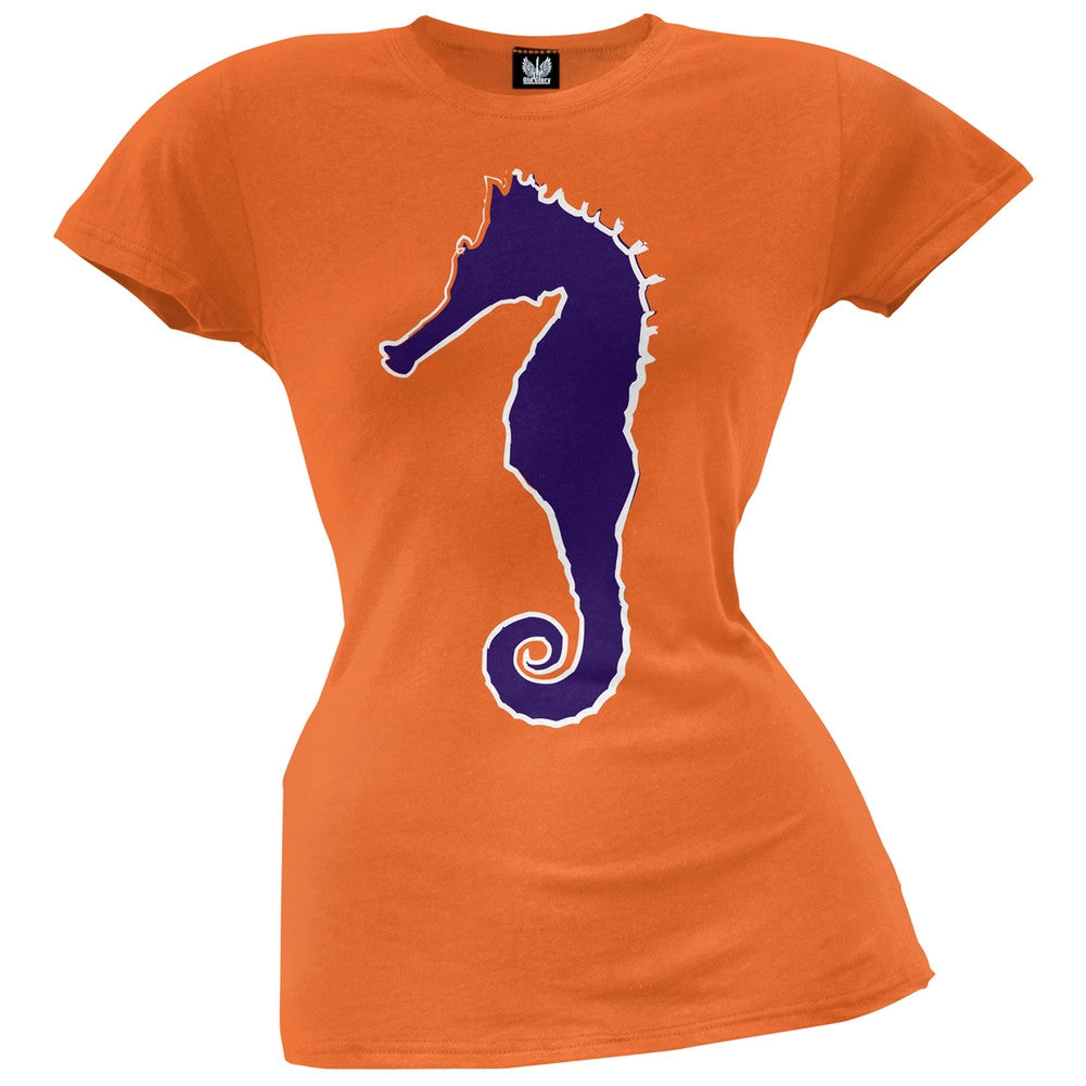 Seahorse Juniors Orange T-Shirt Juniors T-Shirts Old Glory   