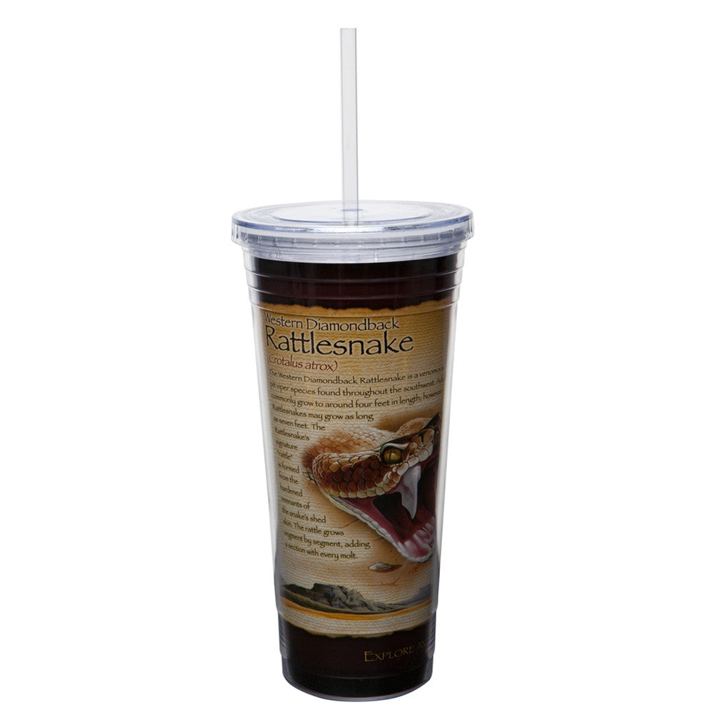 Rattlesnake Double-Wall Insulated Acrylic Tumbler Tumblers Animalworld   