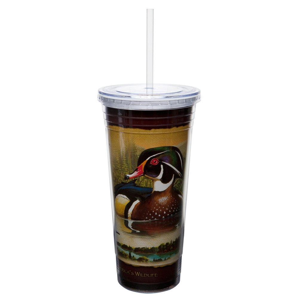 Wood Duck Double-Wall Insulated Acrylic Tumbler Tumblers Animalworld   