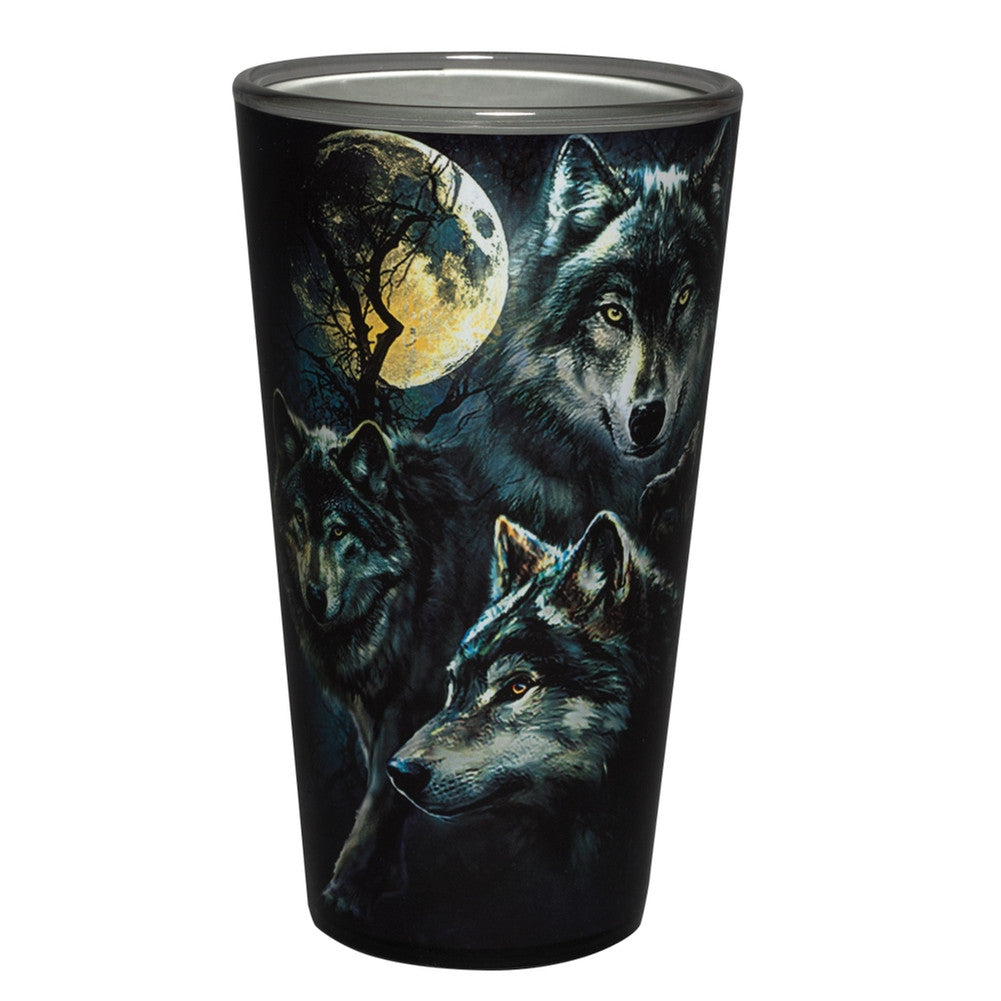 Moon Wolves Collage Pint Glass Pint Glasses Animalworld   