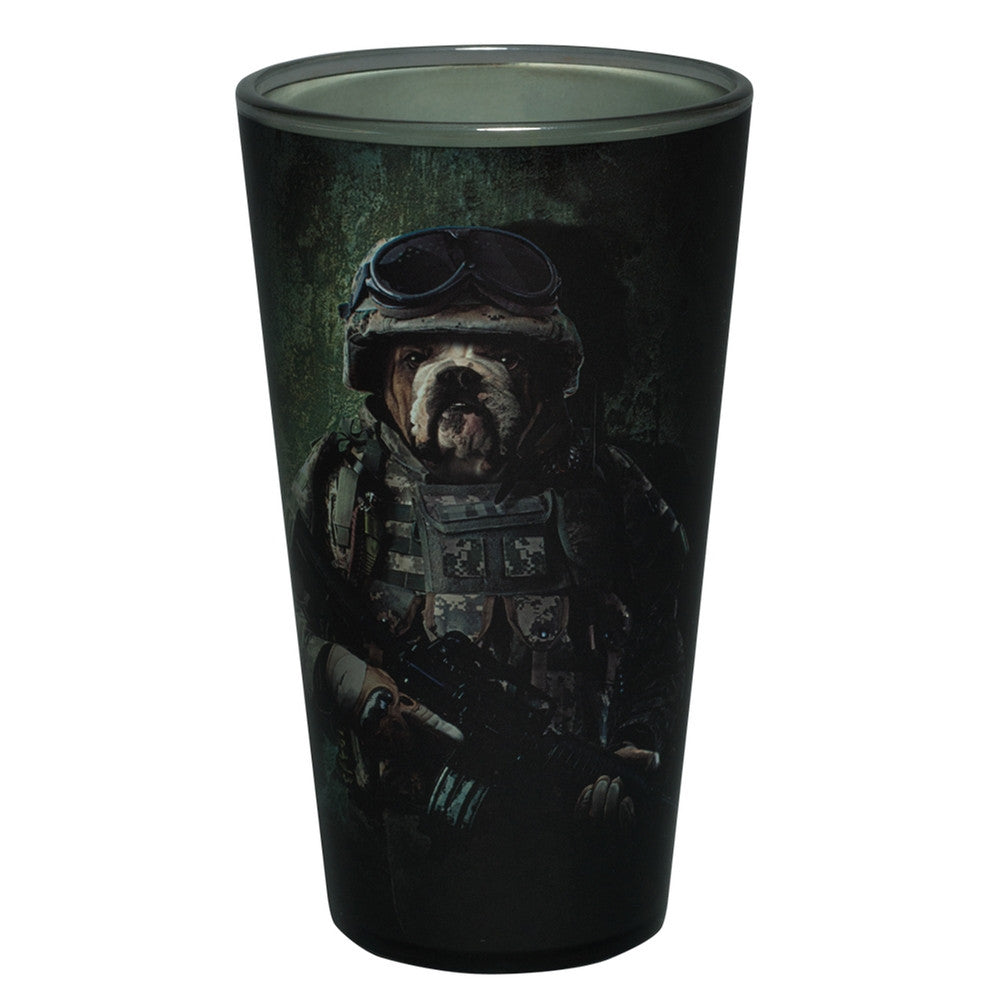 Combat Bulldog Marine Pint Glass Pint Glasses Animalworld   