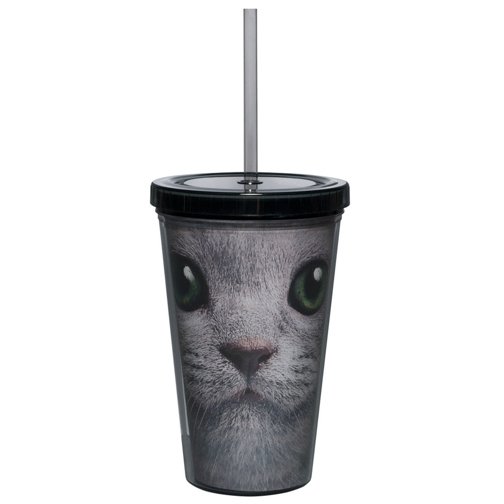 White Cat Face Tumbler Tumblers Animalworld   