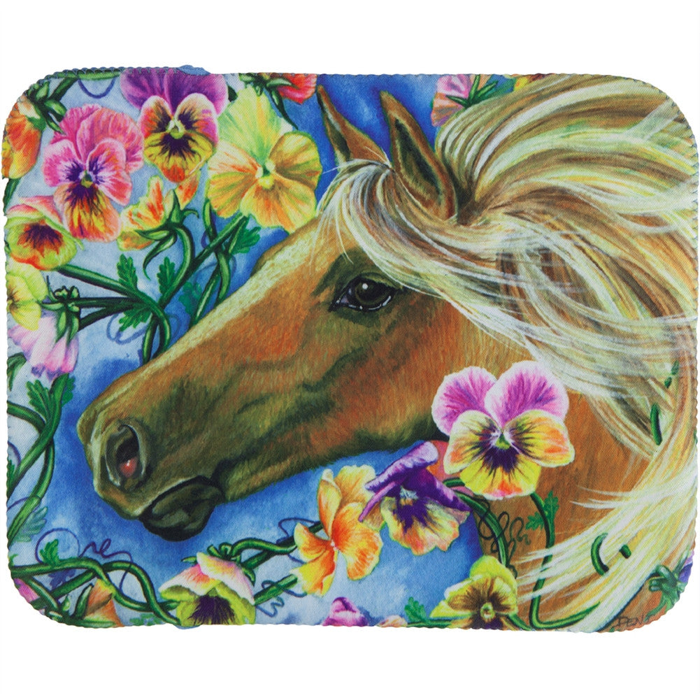 Brown Horse In Flowers Fagric Tablet Cover Tablet Covers Animalworld   