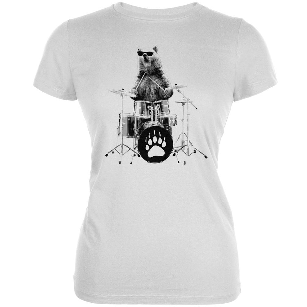 Bear Drummer Juniors T-Shirt Juniors T-Shirts Old Glory   