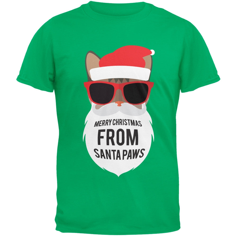 Cat Santa Ugly Christmas Sweater Green T-Shirt Men's T-Shirts Old Glory   