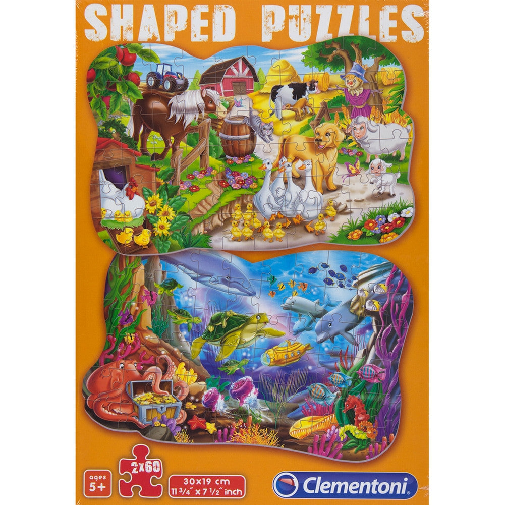 Funny Animals Shaped 60-Piece Puzzle 2-Pack Puzzles Creative Toy Company   