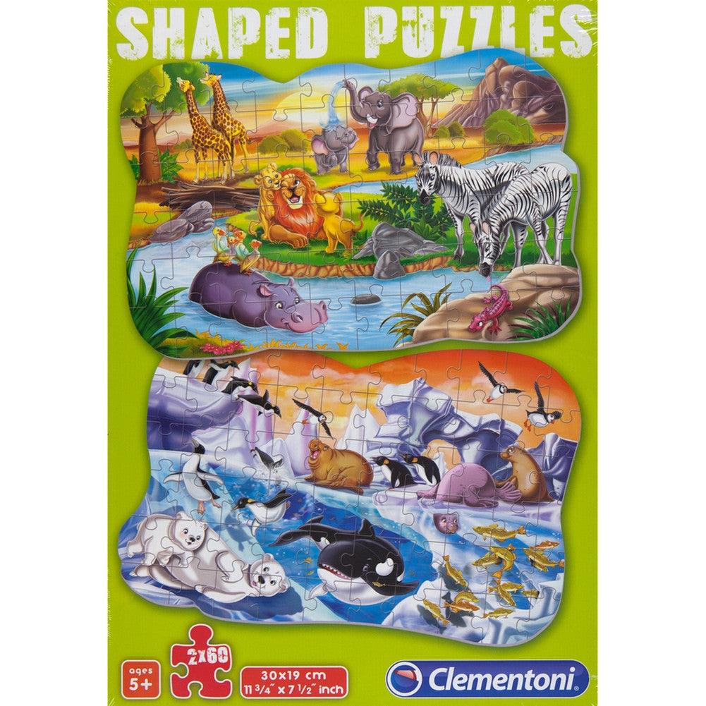 Cute Animals Shaped 60-Piece Puzzle 2-Pack Puzzles Creative Toy Company   