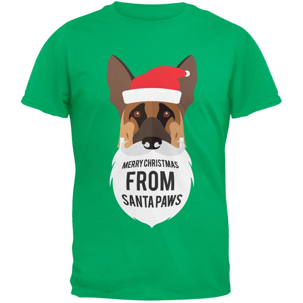 German Shepard Santa Ugly Christmas Sweater Green T-Shirt Men's T-Shirts Old Glory   