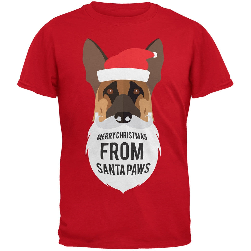 German Shepard Santa Ugly Christmas Sweater Youth Black T-Shirt Youth T-Shirts Old Glory   