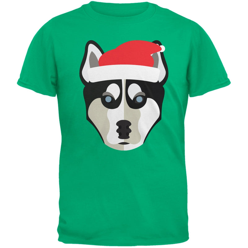 Husky Santa Christmas Youth Black T-Shirt Youth T-Shirts Old Glory   