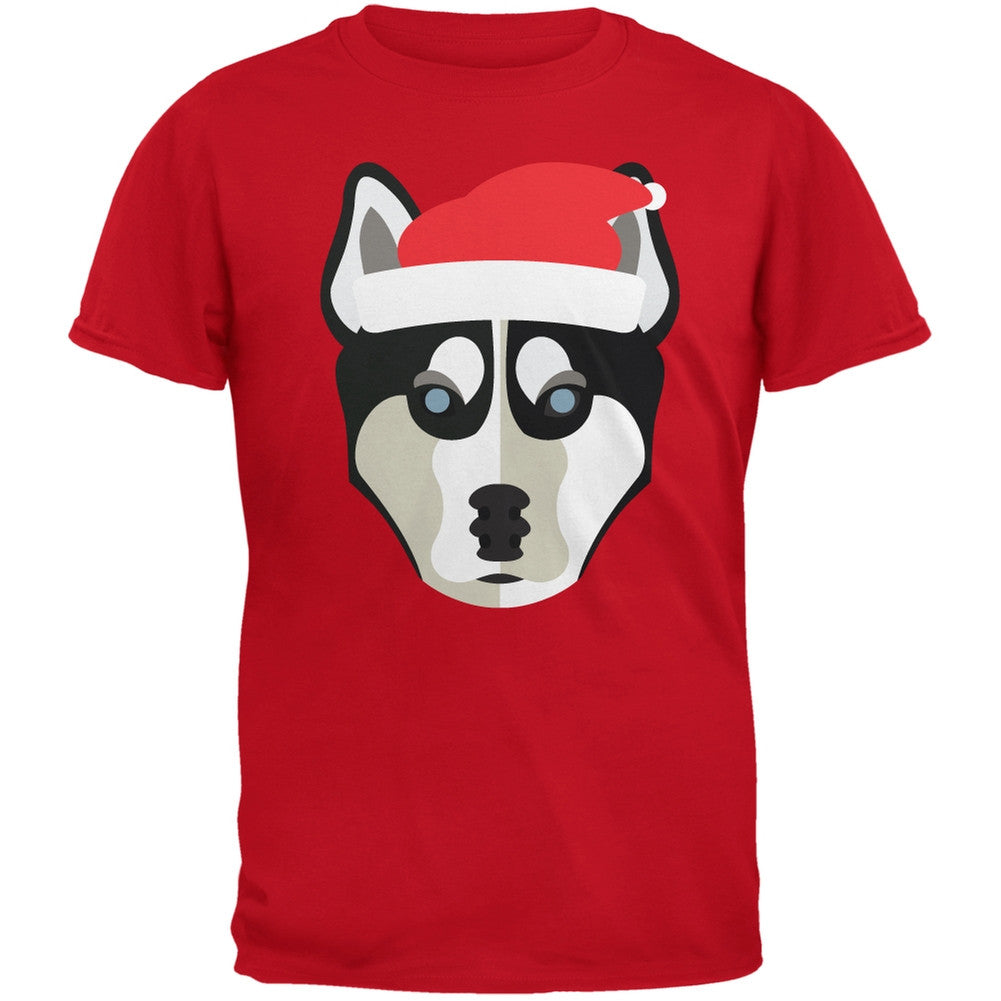 Husky Santa Christmas Youth Black T-Shirt Youth T-Shirts Old Glory   