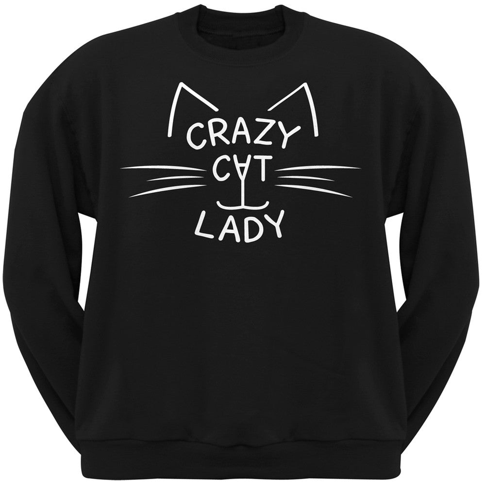 Crazy Cat Lady Black Crew Neck Sweatshirt Sweatshirts Old Glory   