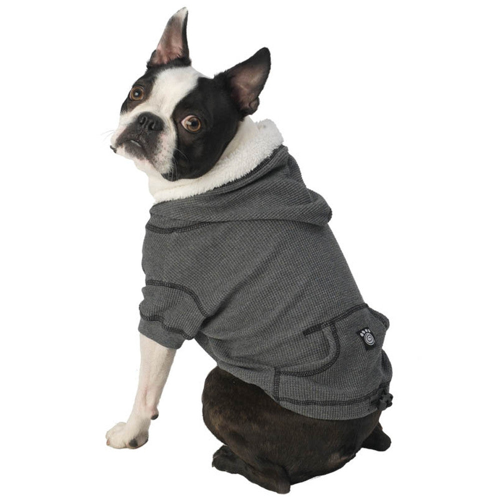 Bentley's Fur Trimmed Grey Dog Hoodie Pet Clothing Petrageous Designs   