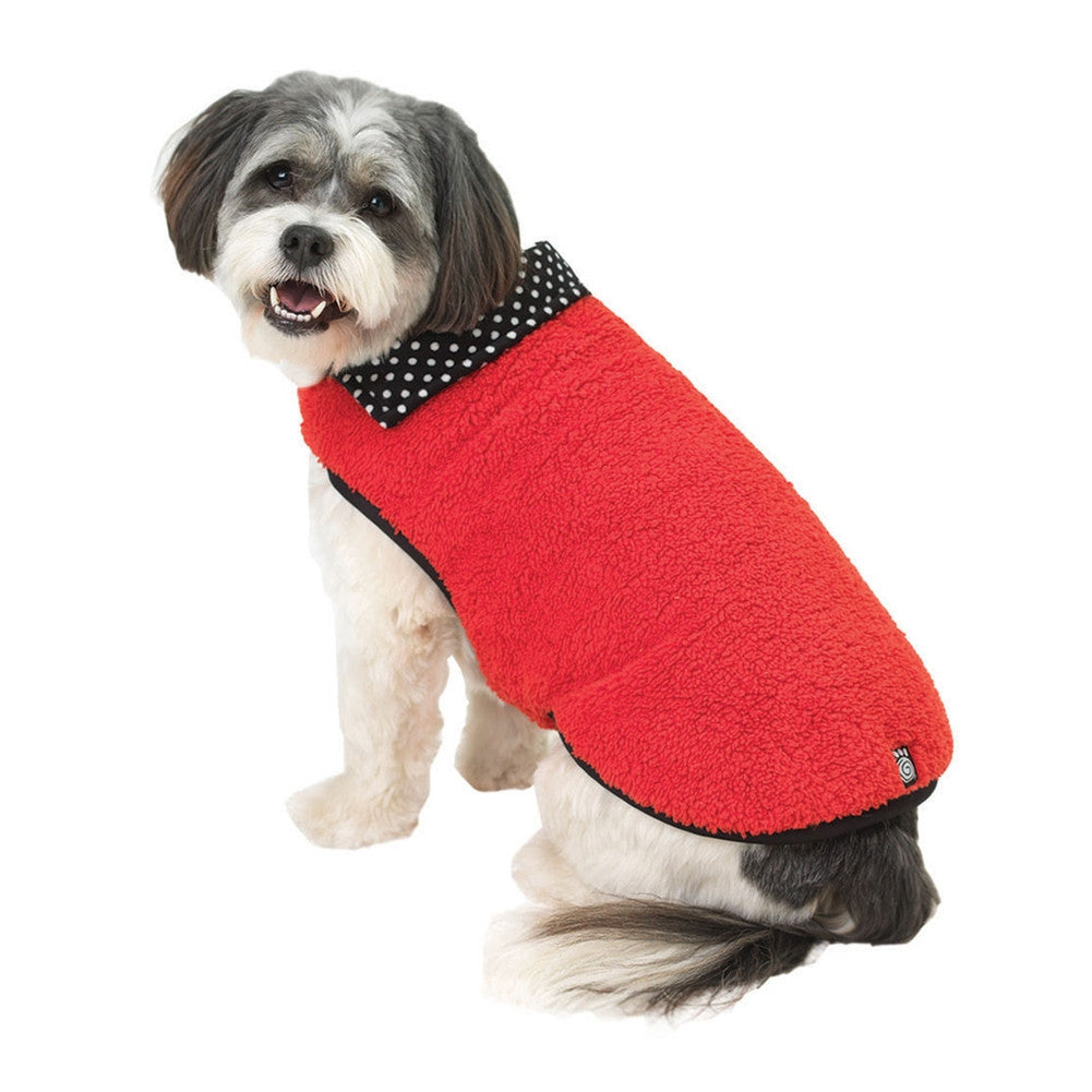 Fido's Fuzzy Fleece Red Dog Vest Dog Clothing Petrageous Designs   