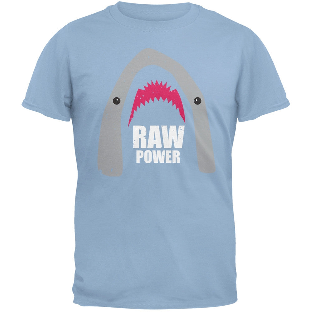 Shark Raw Power Black Adult T-Shirt Men's T-Shirts Old Glory   