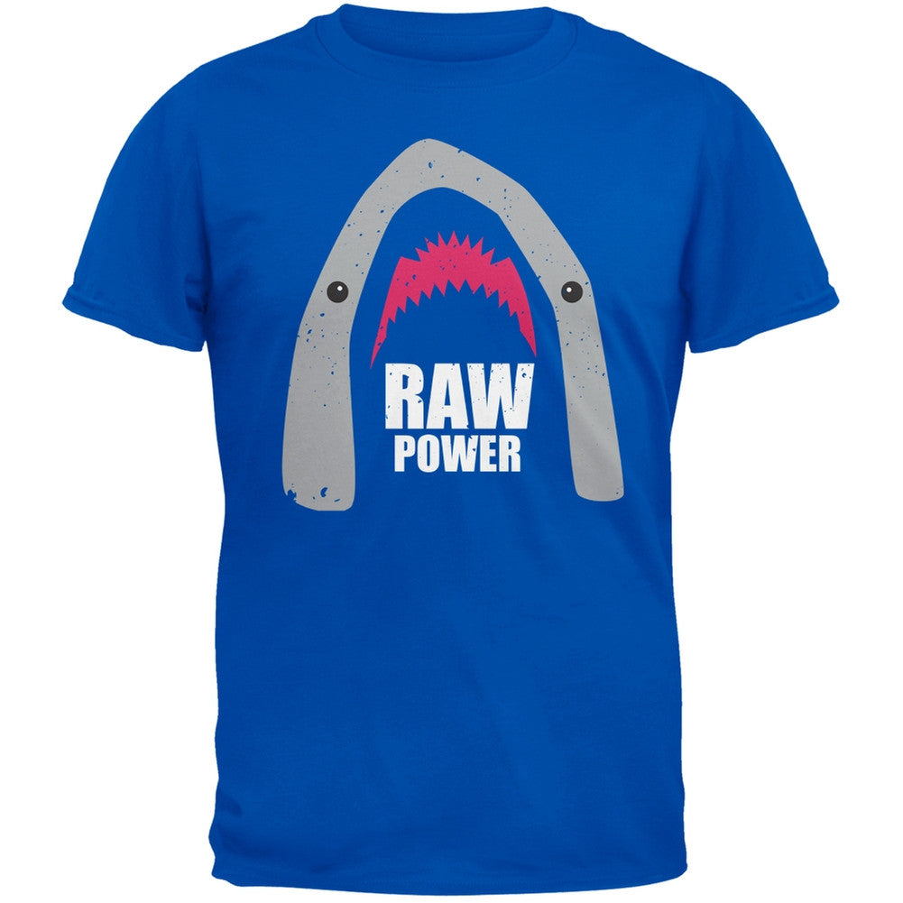 Shark Raw Power Black Adult T-Shirt Men's T-Shirts Old Glory   