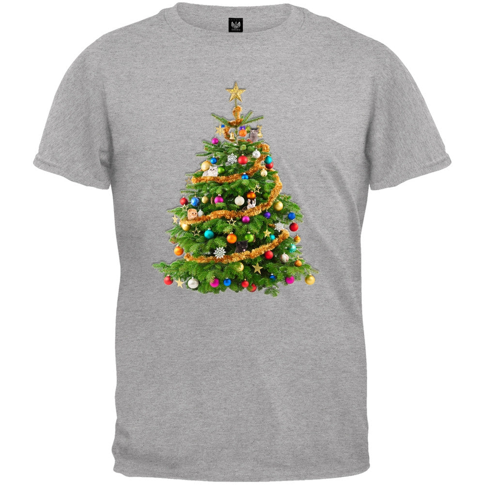 Cats In Christmas Tree Black Youth T-Shirt Youth T-Shirts Old Glory   