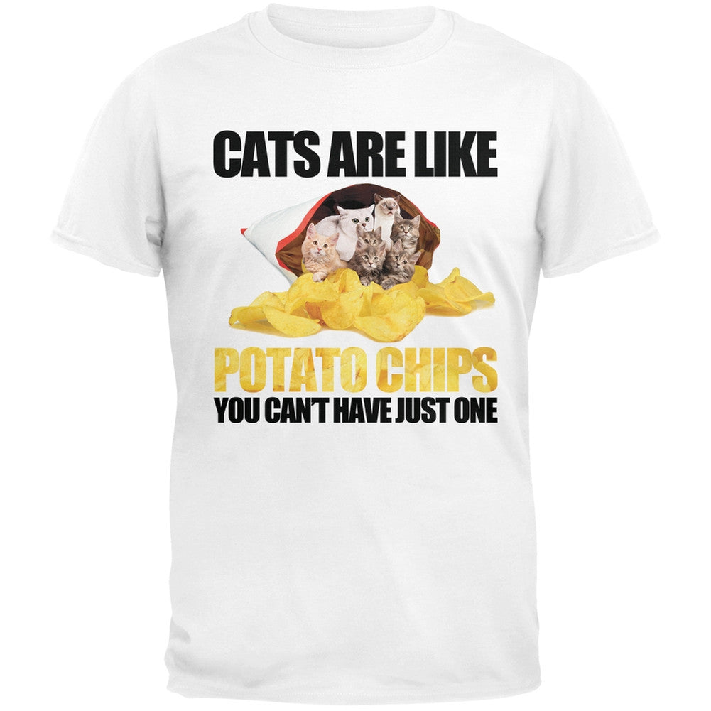 Cats Are Like Potato Chips Red T-Shirt Men's T-Shirts Old Glory   