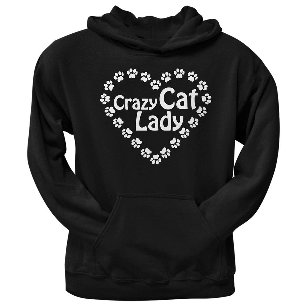 Crazy Cat Lady Paw Heart Black Adult Pullover Hoodie Sweatshirts Old Glory   